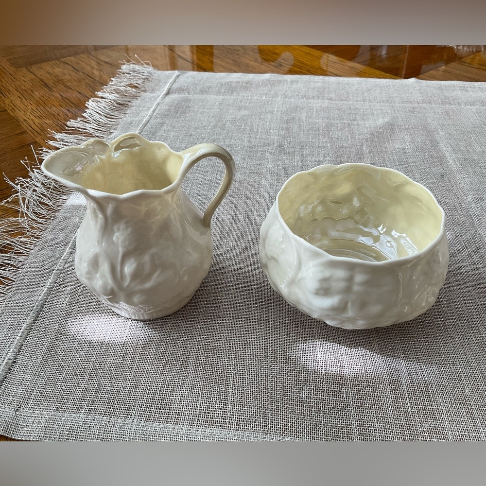 Belleek Lotus Bone China Cream and Sugar set